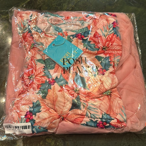 NWT - Posh Peanut - Tulle Tiered Dress - Pattern: Poinsettia - Size: 10-12 years - Picture 6 of 7